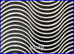 Black and White Abstract Original Oil Painting, Optical Illusion, Ready to Hang