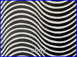 Black and White Abstract Original Oil Painting, Optical Illusion, Ready to Hang