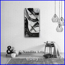 Black and White Minimalist painting on Canvas Large wall art Contemporary Art