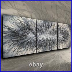 Black and White Original Painting Abstract Art Contemporary Mix Lang Certified