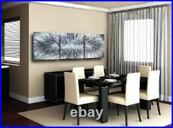 Black and White Original Painting Abstract Art Contemporary Mix Lang Certified