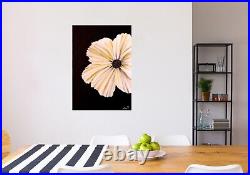 Black and white painting, floral painting, white flower painting