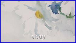 Bouquet Of Flowers Watercolor Blue And White Flowers Watercolor Unknown Artist