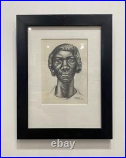 CHARLES WHITE Drawing on paper 1950 Framed