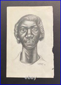 CHARLES WHITE Drawing on paper 1950 Framed