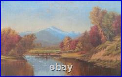 Ca 1870s Painting HUDSON RIVER SCHOOL Artist White Mountains NEW HAMPSHIRE Scene