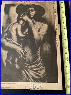 Charles White 1953 Lithograph Print'The Mother' By The Young Artist Association