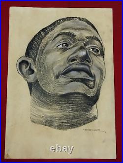 Charles White Drawing on paper (Handmade) signed and stamped mixed media