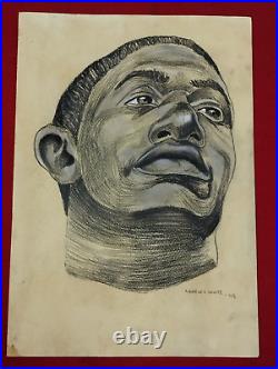 Charles White Drawing on paper (Handmade) signed and stamped mixed media