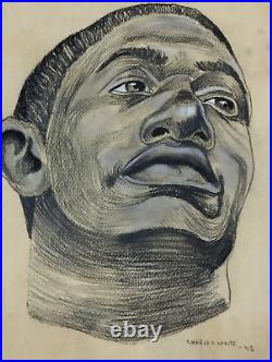 Charles White Drawing on paper (Handmade) signed and stamped mixed media