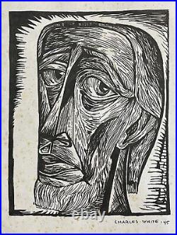 Charles White (Handmade) Drawing Inks on old paper signed & stamped