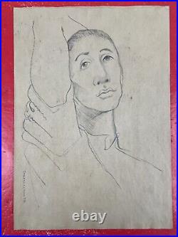 Charles White (Handmade) Drawing charcoal on paper signed & stamped