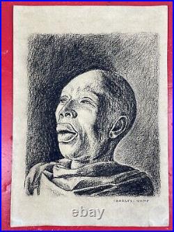 Charles White (Handmade) Drawing charcoal on paper signed & stamped