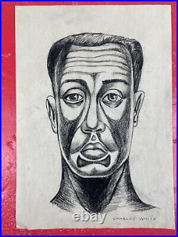 Charles White (Handmade) Drawing charcoal on paper signed & stamped