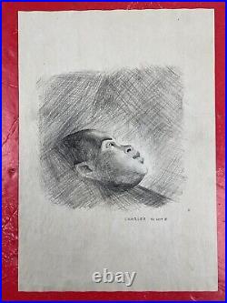 Charles White (Handmade) Drawing charcoal on paper signed & stamped