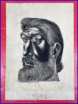 Charles White (Handmade) Drawing charcoal on paper signed & stamped