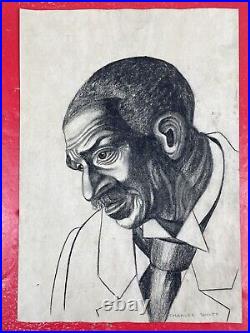 Charles White (Handmade) Drawing charcoal on paper signed & stamped