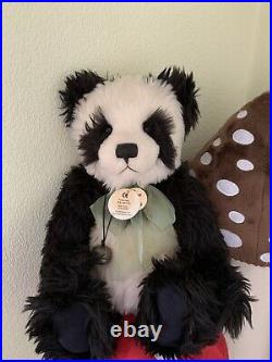 Charlie Bears Chi Chi Rare 2006,1st Year Panda & 1st Panda Made Tags & Toto Bag