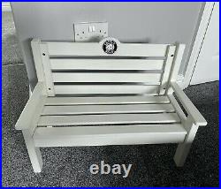 Charlie Bears White Wooden Bench Chair Rare Htf