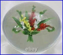 Charming Artist's Proof CHRIS BUZZINI Gladiolas Bouquet Art Glass PAPERWEIGHT