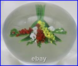 Charming Artist's Proof CHRIS BUZZINI Gladiolas Bouquet Art Glass PAPERWEIGHT