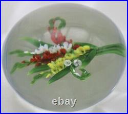 Charming Artist's Proof CHRIS BUZZINI Gladiolas Bouquet Art Glass PAPERWEIGHT