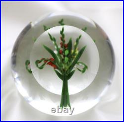 Charming Artist's Proof CHRIS BUZZINI Gladiolas Bouquet Art Glass PAPERWEIGHT