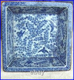 Chinese19th century Blue & White, Blue Bird Bowl, Signed, Excellent