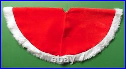 Christmas Tree Skirt RED GLITTER WITH WHITE FAUX FUR TRIM 1 METRE