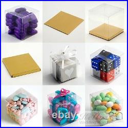 Clear Cube Favour Box PVC Chocolate Cup Cake Wedding (base available separately)