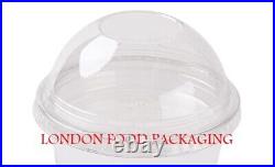 Clear Plastic Smoothie Milkshake Sweets Cups & Domed Lid NO HOLE 10oz (300ml)