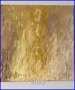 Cream Gold White Abstract Square Painting 60x60x2 cm Original Art By Kim Magee