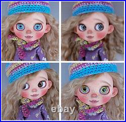 Custom Blythe Doll Ella, OOAK Blythe doll, Natural hair, White skin ton