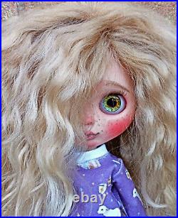 Custom Blythe Doll Ella, OOAK Blythe doll, Natural hair, White skin ton