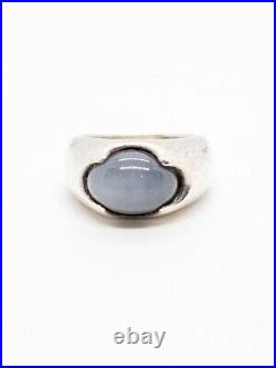 Custom Contemporary Artist Signed Star Sapphire Ring 9ct White Gold Size 9