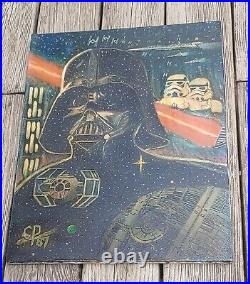 DARTH VADER 1987 Original Handpainted Canvas 16x20 Star Wars Storm Trooper