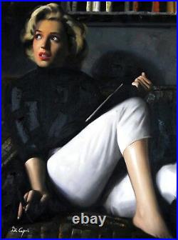 DI Capri Original Oil Painting Canvas Marilyn Monroe Portrait White Edition 18