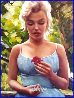 DI Capri Original Oil Painting Canvas Marilyn Monroe Portrait White Edition 19