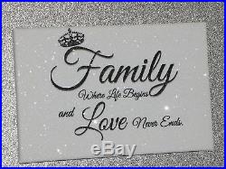 Diamond Embellished Sparkly glitter Family canvas! Mothers day