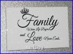 Diamond Embellished Sparkly glitter Family canvas! Mothers day