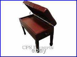 Duet GENUINE LEATHER Mahogany Adjustable Artist Piano Bench/Stool/Chair