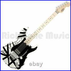 EVH Stripe Electric Guitar White with Black Stripes