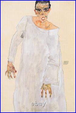 Egon Schiele Self-Portrait in a White Robe (1911) Poster Painting Art Print