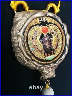 Egyptian eye of horus pendant necklace talisman amulet medallion beetle scarab 1