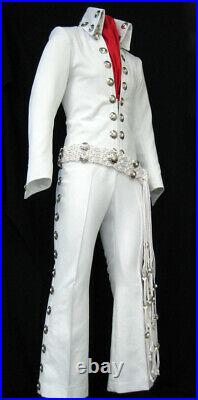 Elvis Presley Concho Jumpsuit and Belt B&K White Tribute Artist ETA