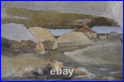 Emglish Farmstead By A Lake Antique Watercoliour Granville White 1918