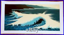 Eyvind Earle The white Wave Hand signed numbered Serigraph 1994 US Artist