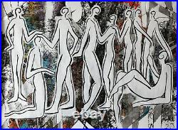 FIGURATIVE ART WHITE # XXL LIFESIZE FIGURES HUMANS BLUE PEOPLE HUMANS 78 x 60