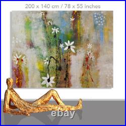 FLOWER PAINTINGS # FLORAL ART WALL DESIGN CANVAS DECOR FLORAL POWER 78 x 55