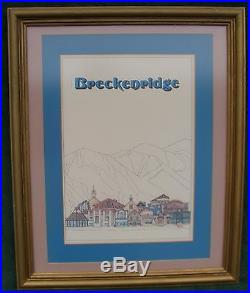 Framed 1970's Breckenridge Colorado USA Ski Poster by Artist Gene Hoffman